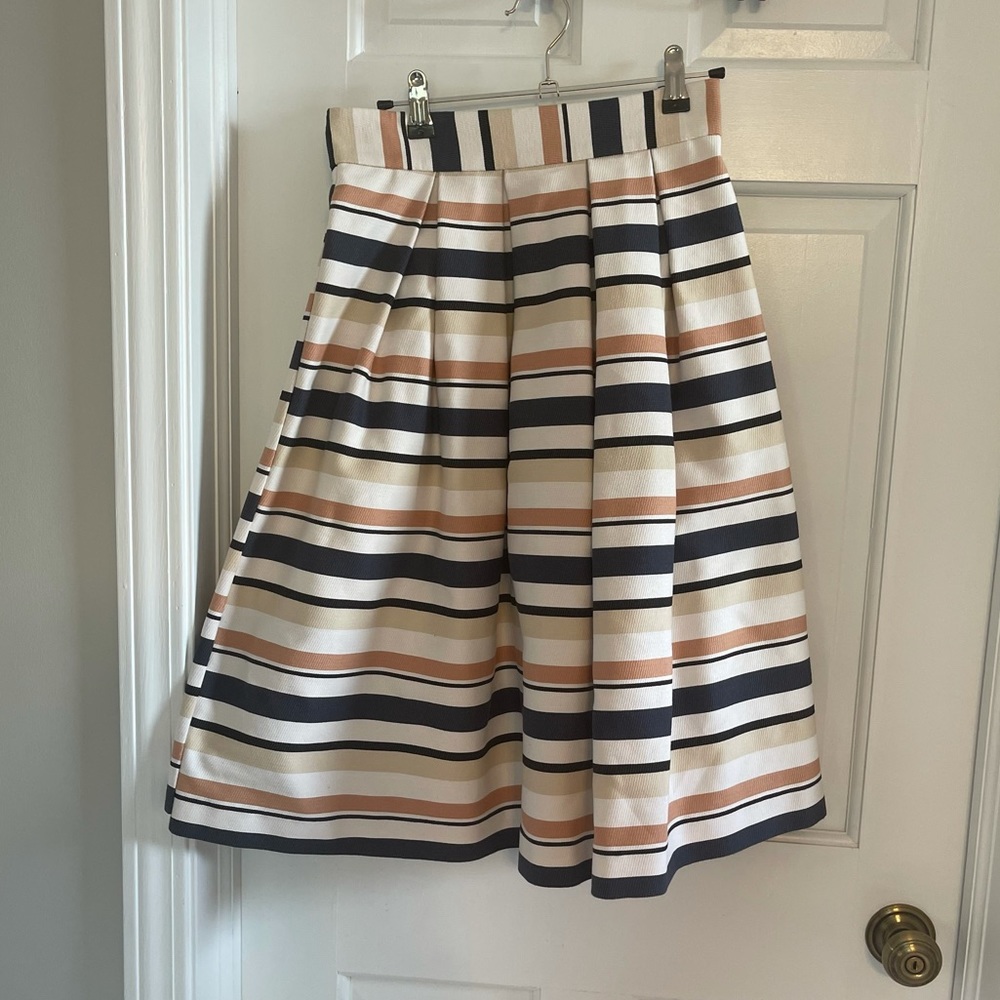 ASOS size 2 stripe midi flare skirt with pockets
